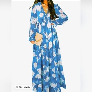 Floral Blue Maxi Dress